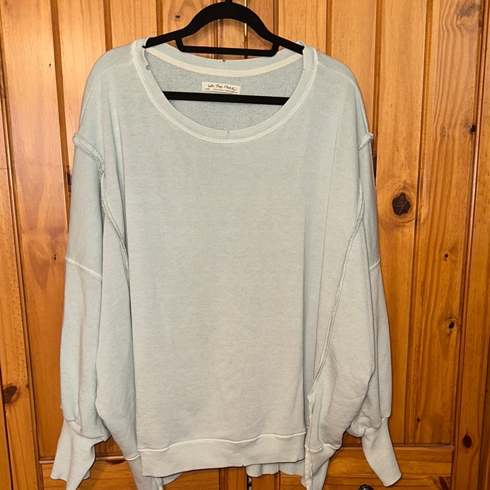 Free People Light Blue Oversized Sweater